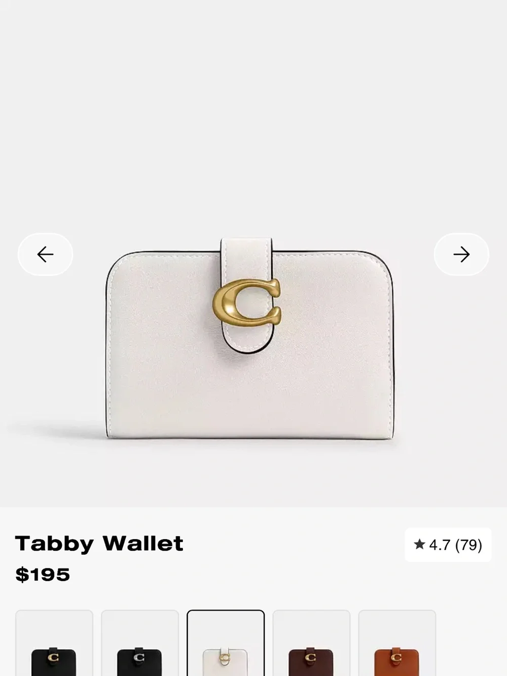 Coach Tabby Wallet in Cream - Picture 8 of 8